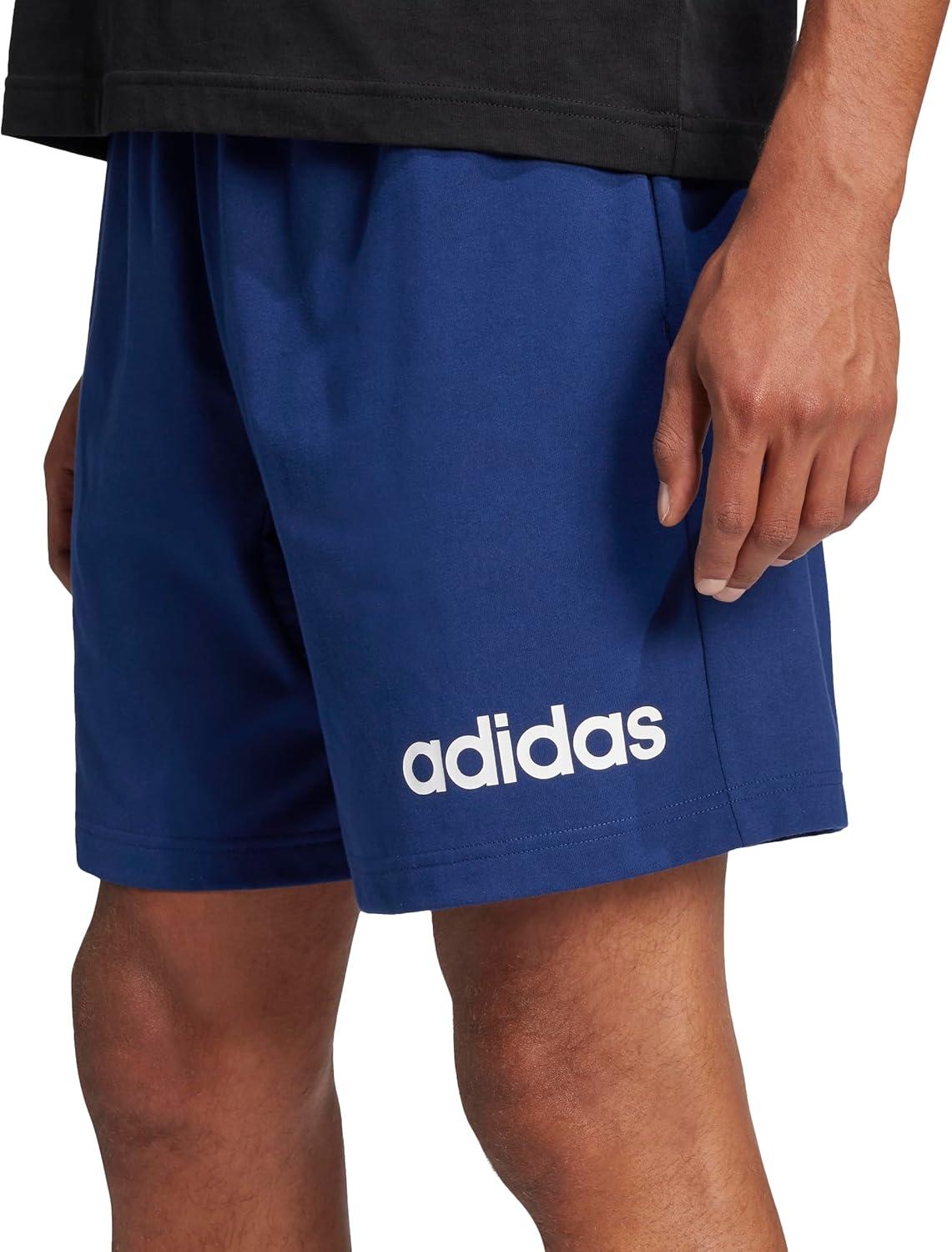 image:imageadidas Mens Essentials Linear Single Jersey 7inch ShortsDark BlueWhite