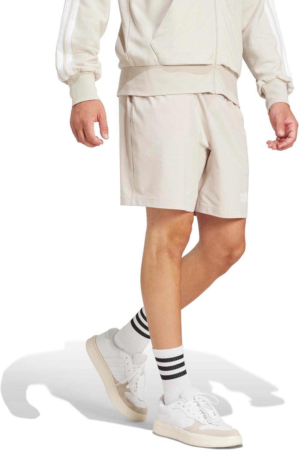 image:imageadidas Mens Essentials Linear Single Jersey 7inch ShortsWonder AluminaWhite