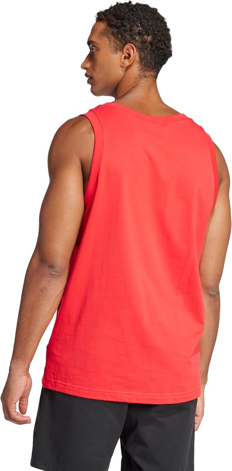 image:imageadidas Mens Essentials Small Logo Single Jersey Tank TopPure RubyBlack
