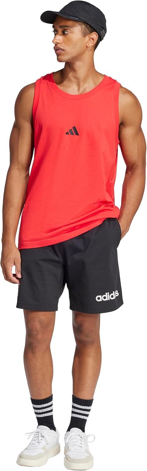 image:imageadidas Mens Essentials Small Logo Single Jersey Tank TopPure RubyBlack