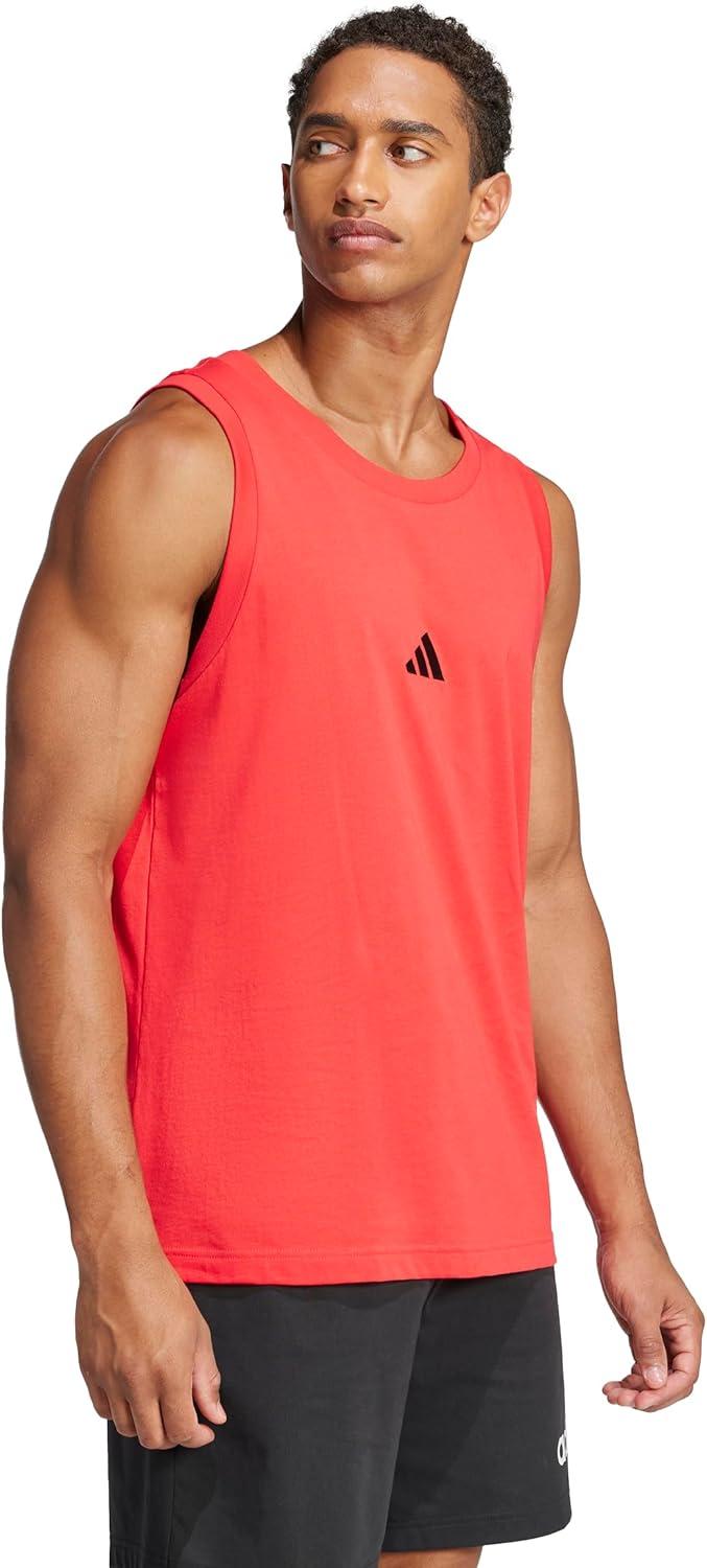 image:imageadidas Mens Essentials Small Logo Single Jersey Tank TopPure RubyBlack