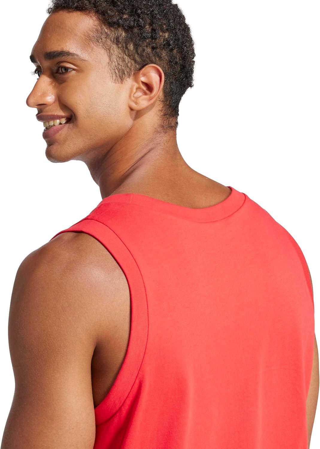 image:imageadidas Mens Essentials Small Logo Single Jersey Tank TopPure RubyBlack