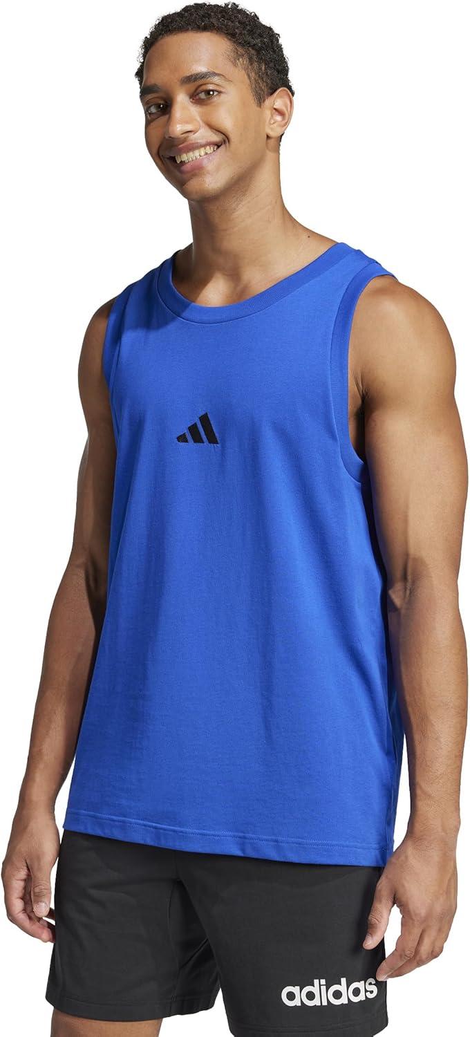 image:imageadidas Mens Essentials Small Logo Single Jersey Tank TopTeam Royal BlueBlack