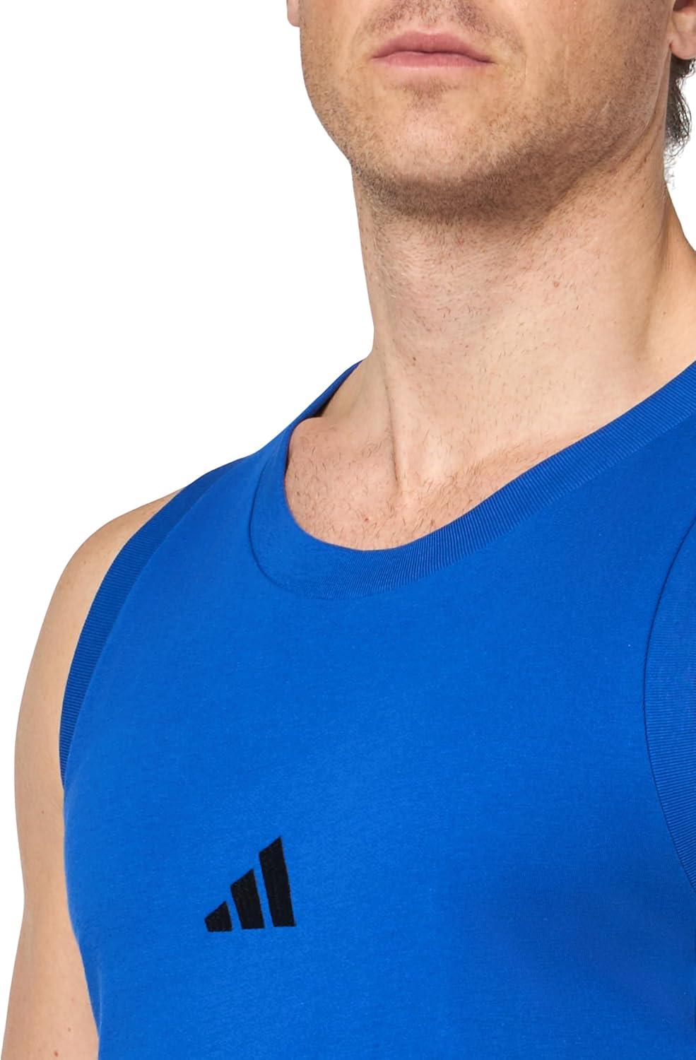 image:imageadidas Mens Essentials Small Logo Single Jersey Tank TopTeam Royal BlueBlack