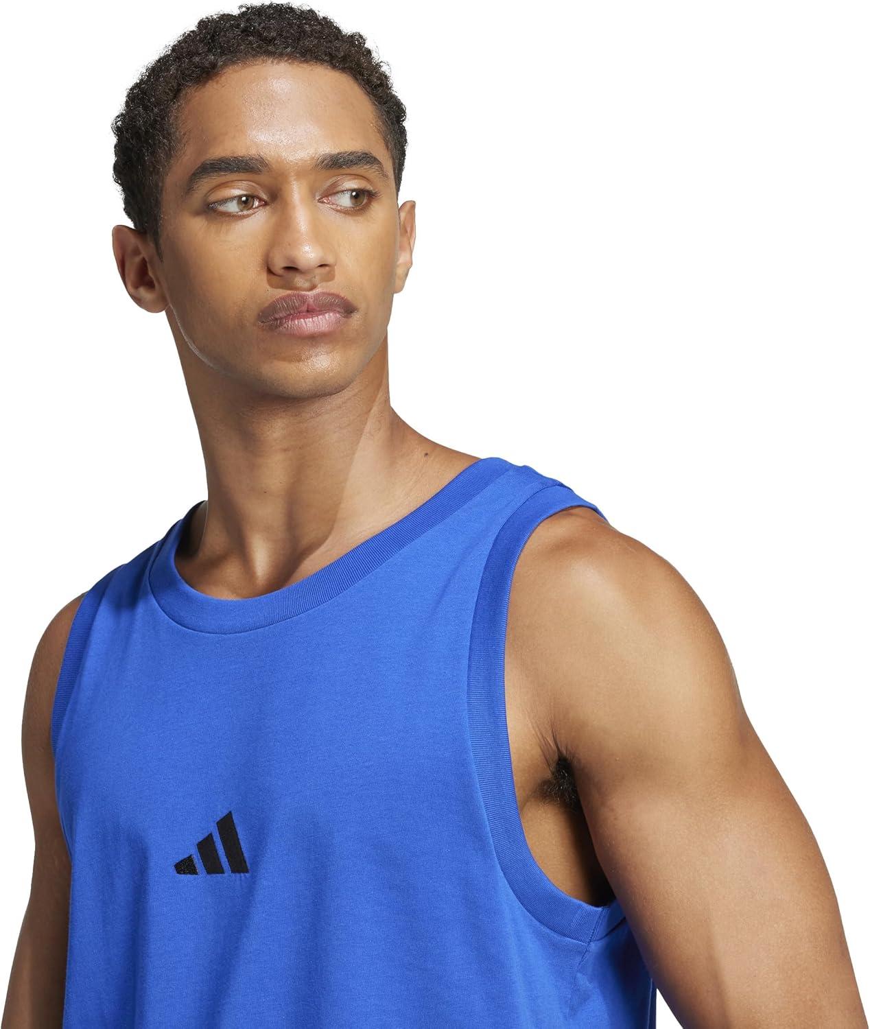 image:imageadidas Mens Essentials Small Logo Single Jersey Tank TopTeam Royal BlueBlack