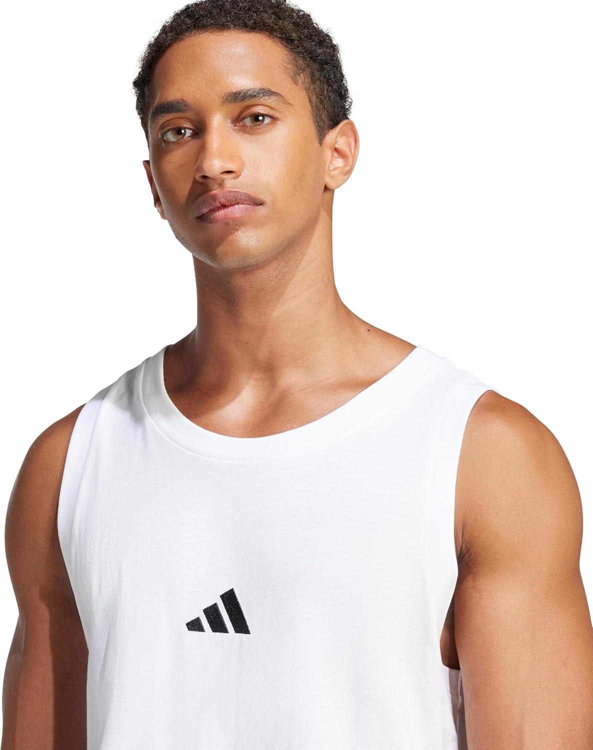 image:imageadidas Mens Essentials Small Logo Single Jersey Tank TopWhiteBlack