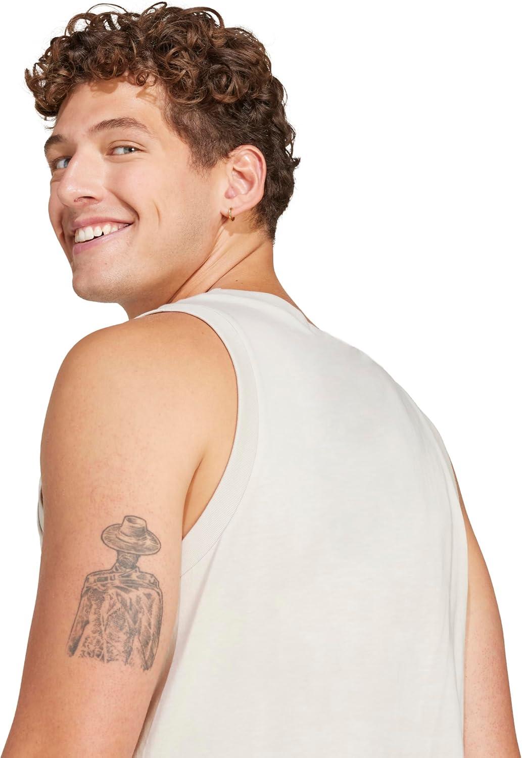 image:imageadidas Mens Essentials Small Logo Single Jersey Tank TopWonder AluminaWhite