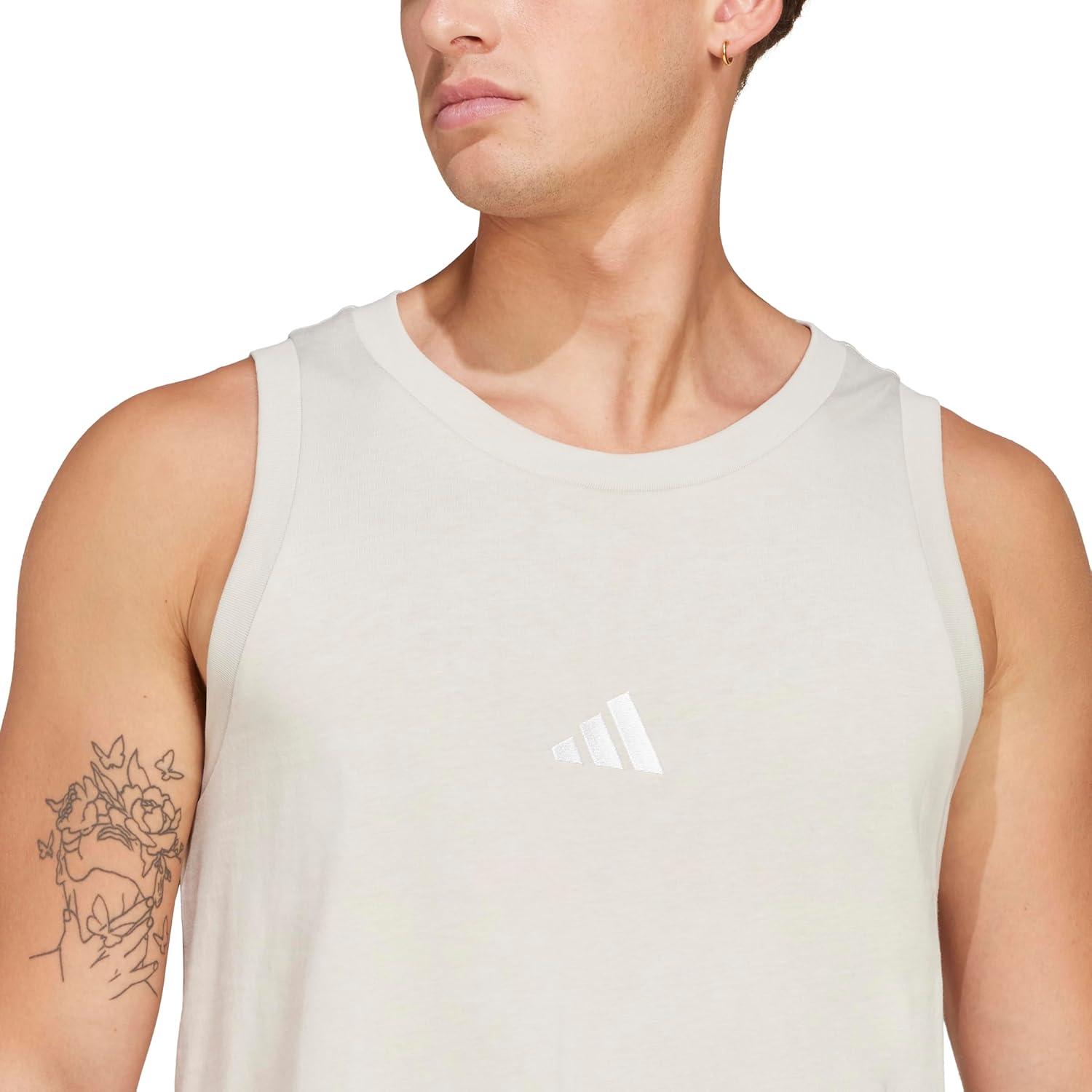 image:imageadidas Mens Essentials Small Logo Single Jersey Tank TopWonder AluminaWhite