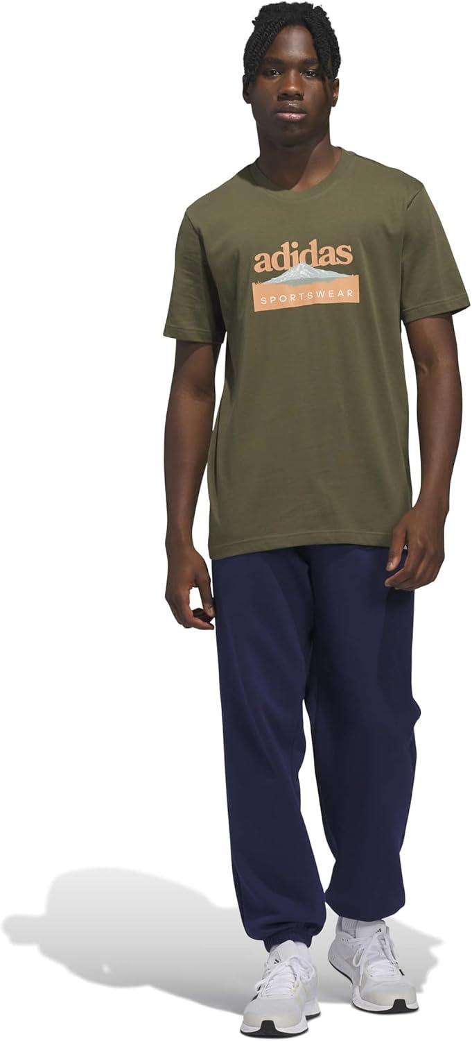 image:imageadidas Mens Sportsman Mountain Graphic TShirtOlive Strata