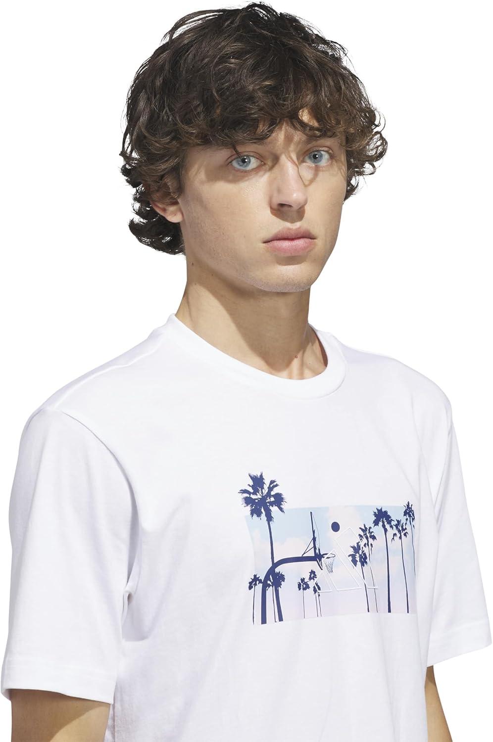 image:imageadidas Mens Summer Sunset Graphic TShirtWhite