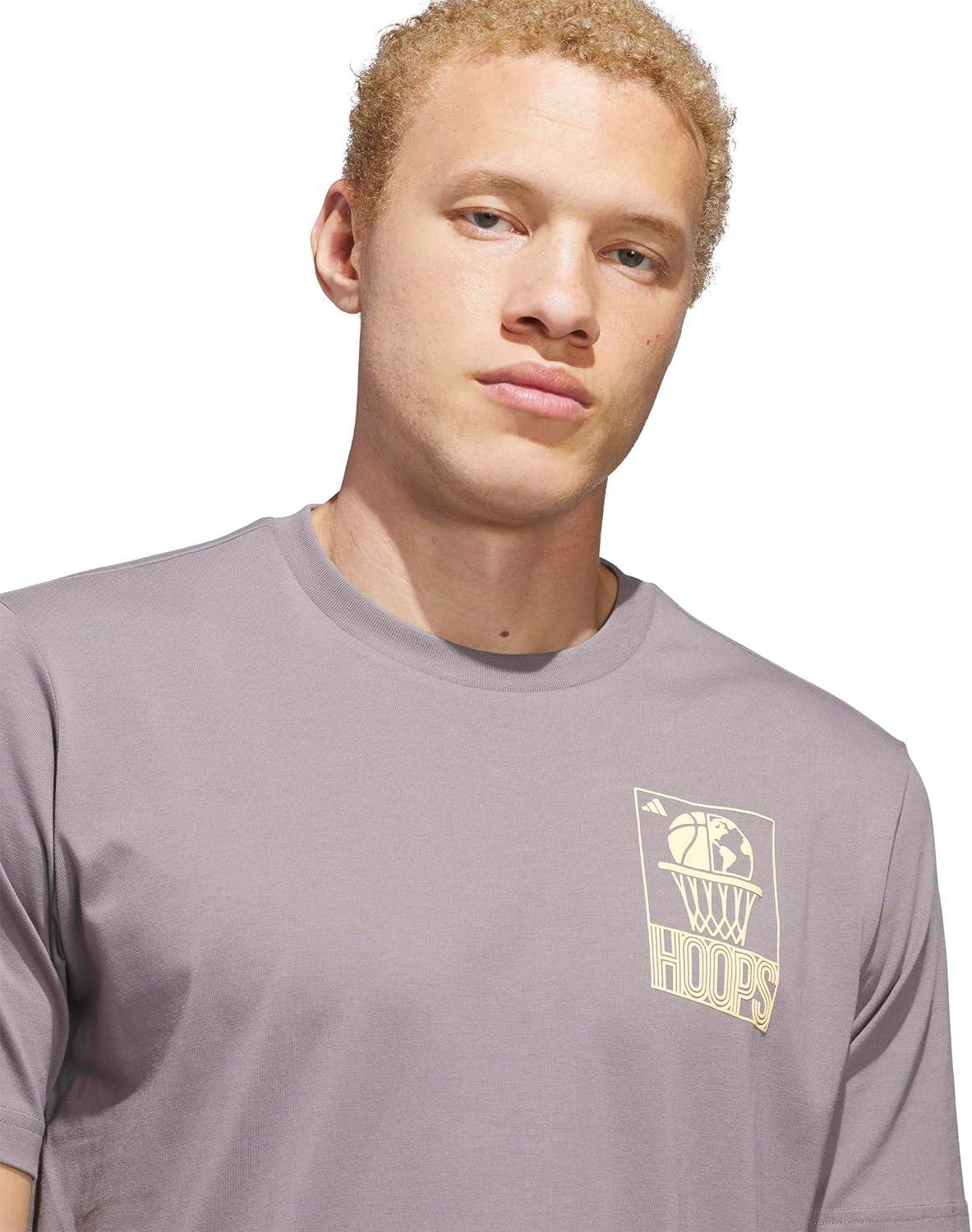 image:imageadidas Mens World Wide Hoops Graphic TShirtTaupe Oxide