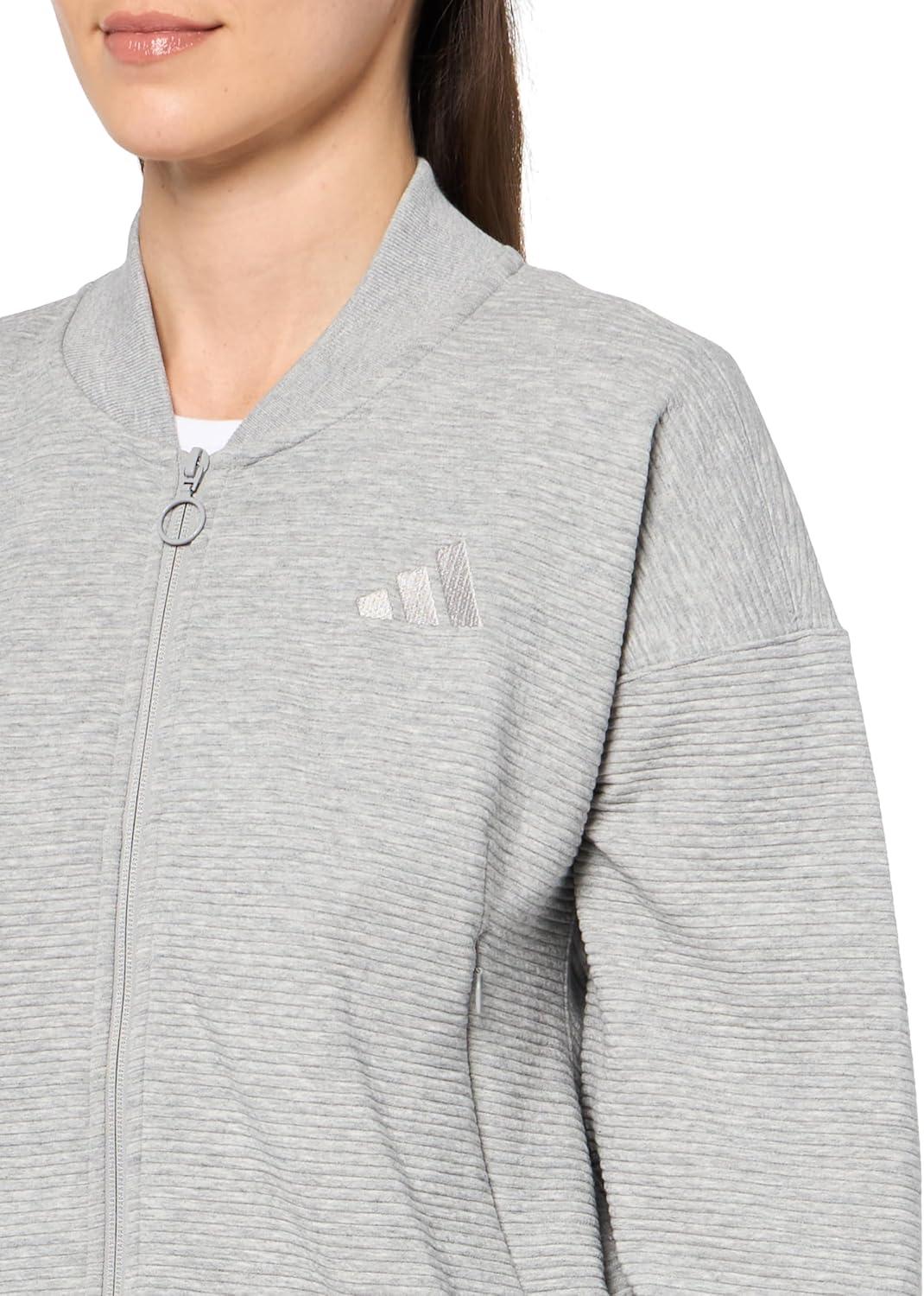 image:imageadidas Womens All Szn Ribbed Track JacketMedium Grey Heather