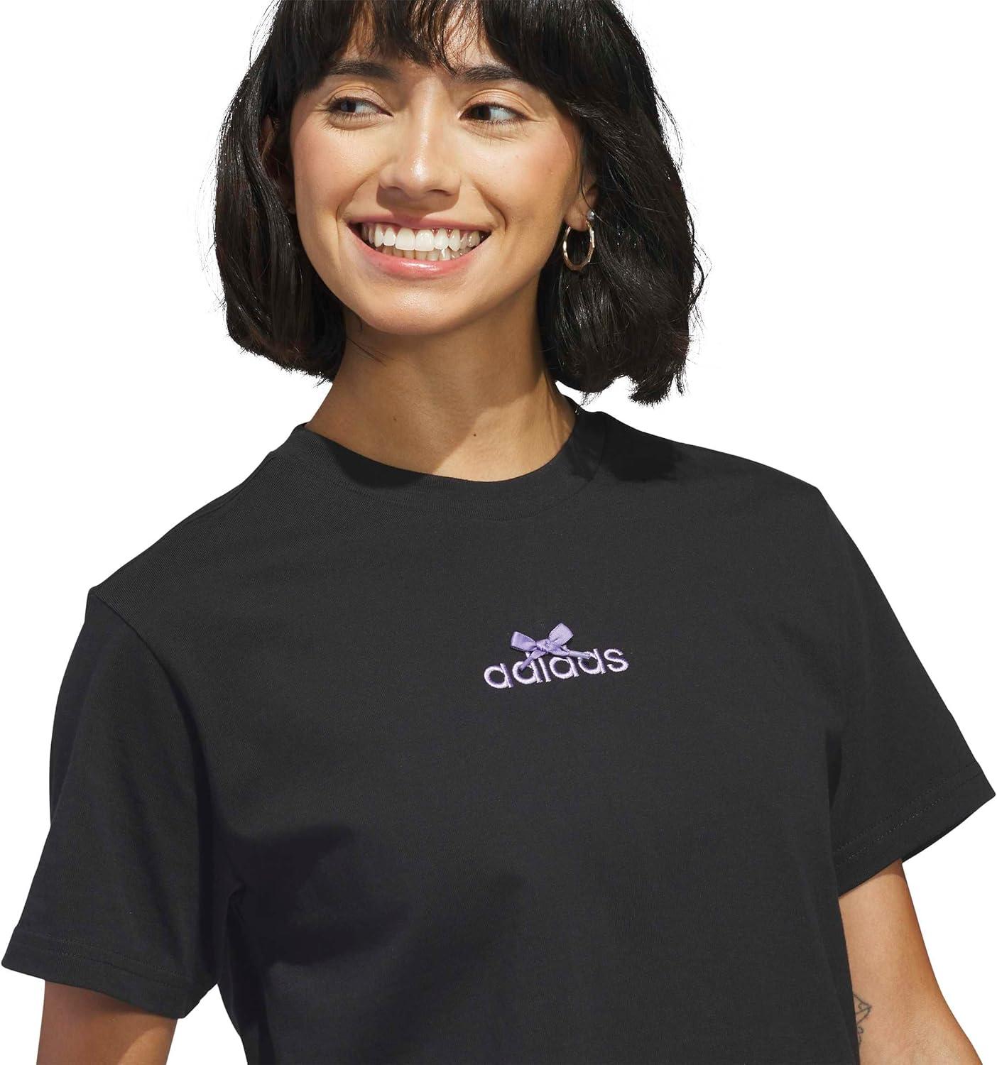 image:imageadidas Womens Bow on Linear Logo Graphic TShirtBlack