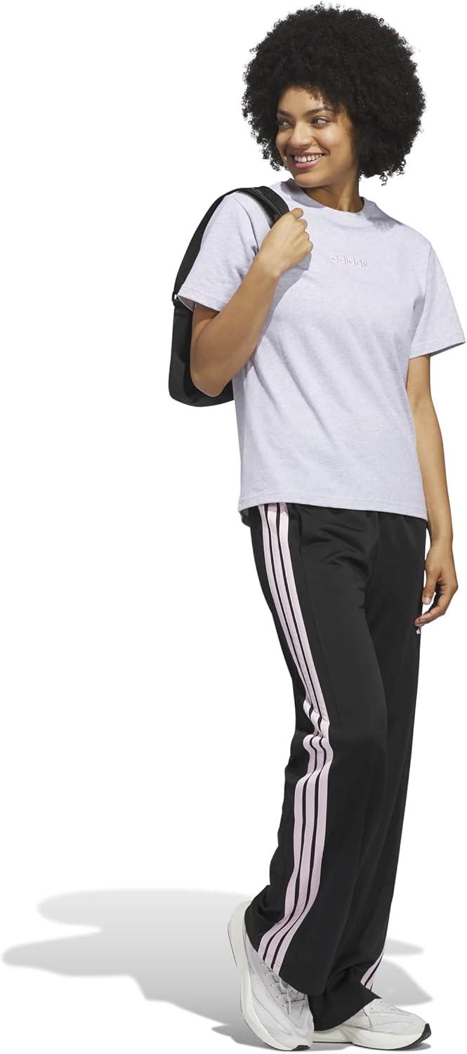 image:imageadidas Womens Bow on Linear Logo Graphic TShirtLight Grey Heather