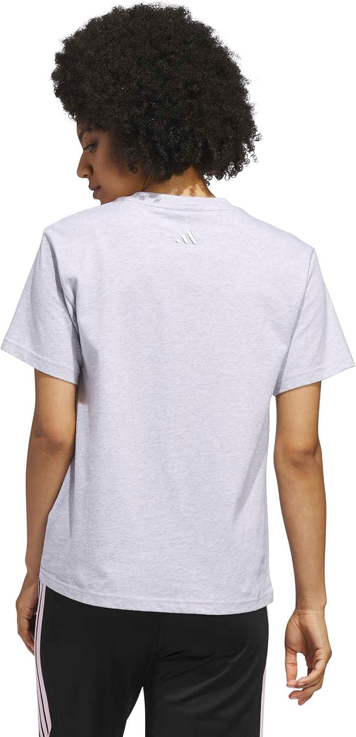 image:imageadidas Womens Bow on Linear Logo Graphic TShirtLight Grey Heather