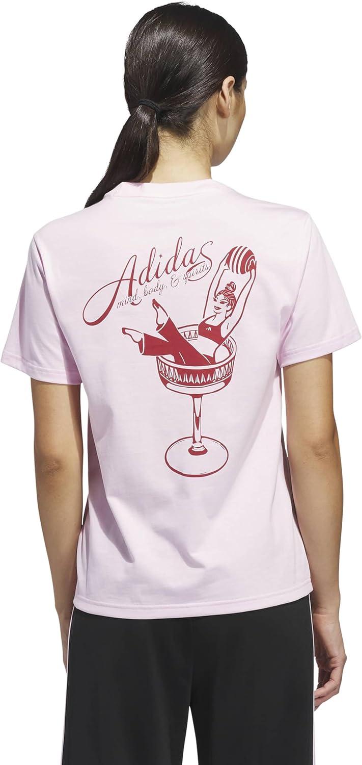 image:imageadidas Womens Mind Bodysuit and Spirits Graphic TShirtClear Pink