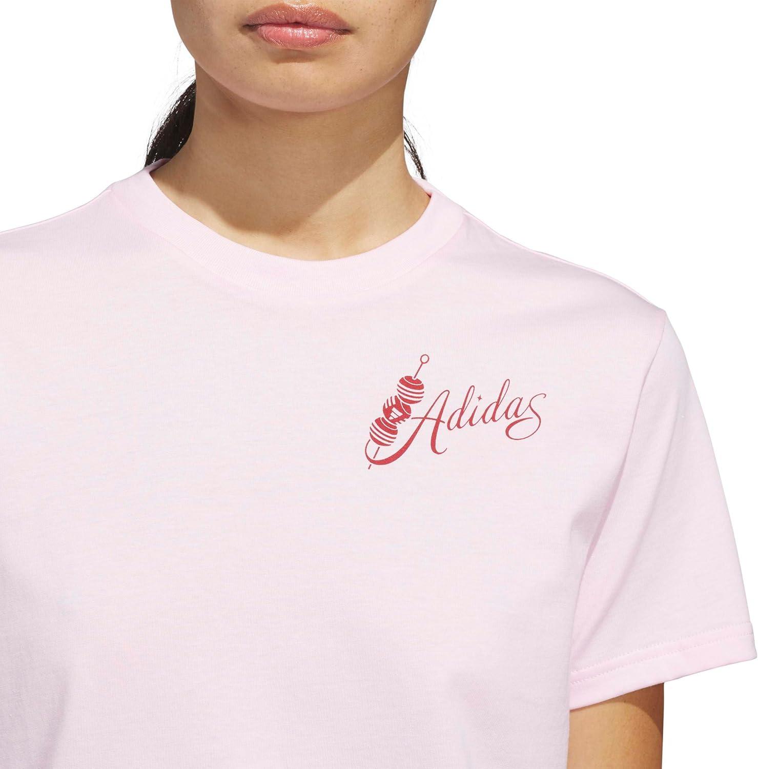 image:imageadidas Womens Mind Bodysuit and Spirits Graphic TShirtClear Pink