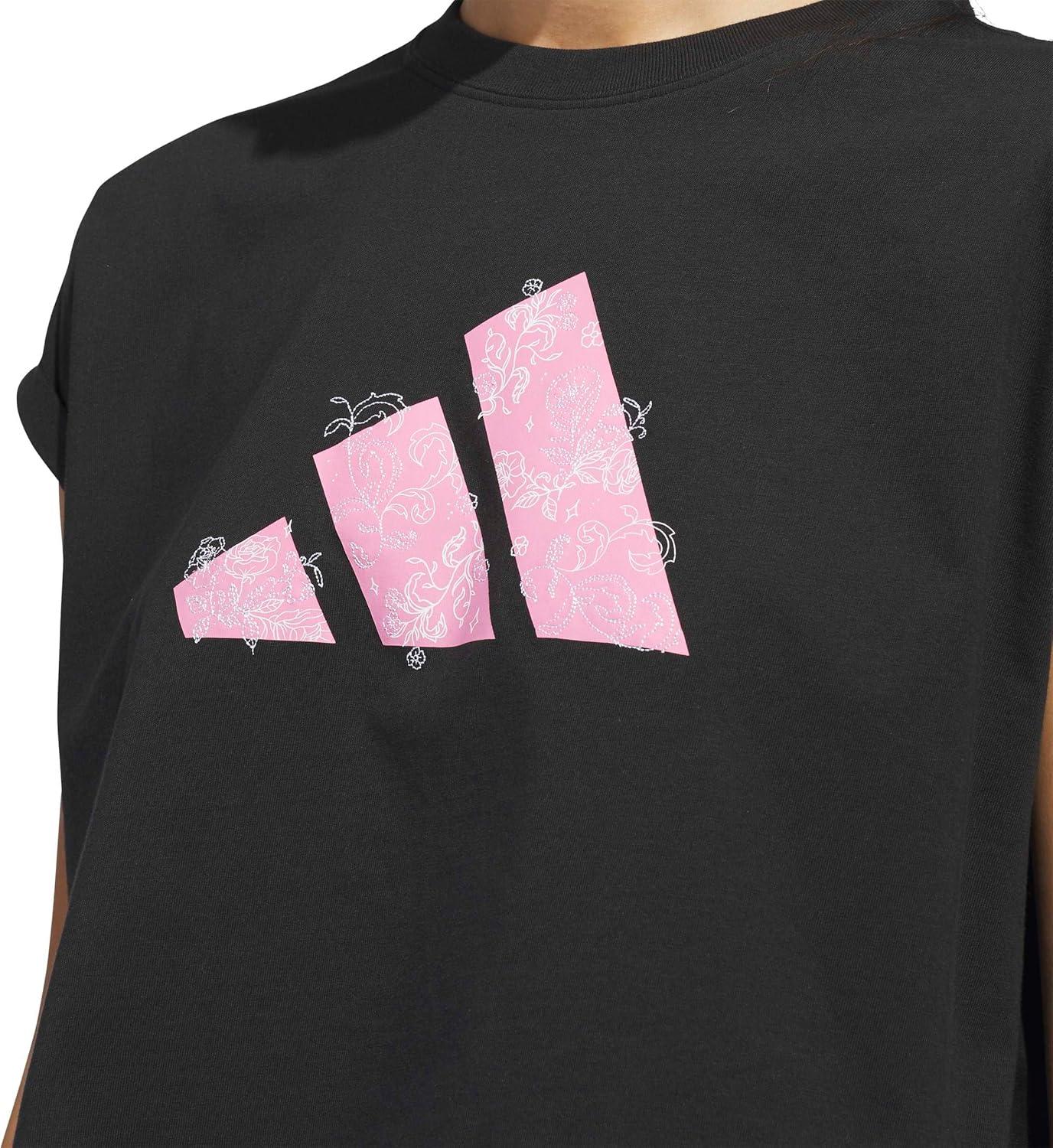 image:imageadidas Womens Western Florals Big Logo Graphic TShirtBlack