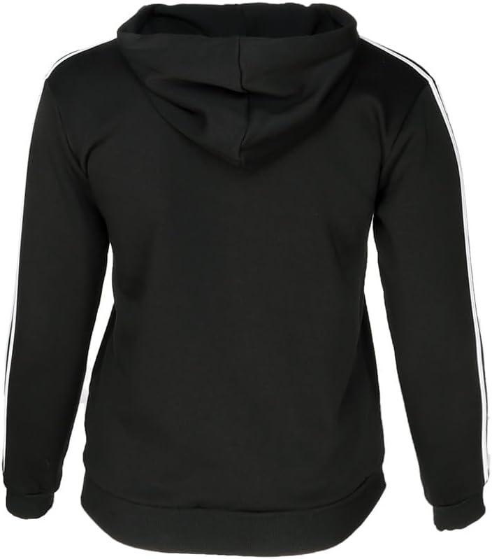 image:imageadidas womens Tall Essentials 3stripes Fleece Full Zip HoodieBlackWhite