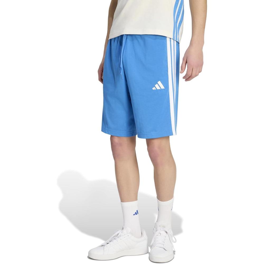 image:imageAdidas Mens Essentials 3Stripes Single Jersey 10inch ShortsRay BlueOff White