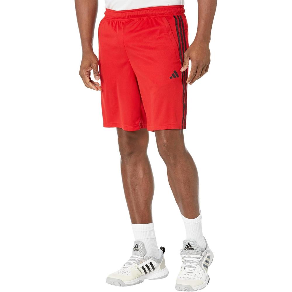 image:imageAdidas Mens Train Essentials Piqu 3Stripes ShortsBetter ScarletBlack