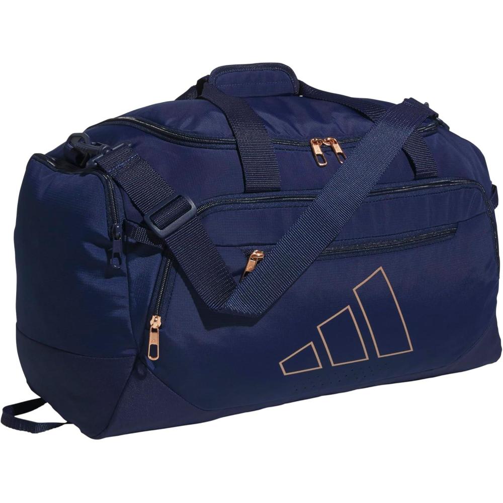 image:imageadidas Defender 5 Duffel Bag Premium Duffle for Sports Gym amp TravelDark BlueRose Gold