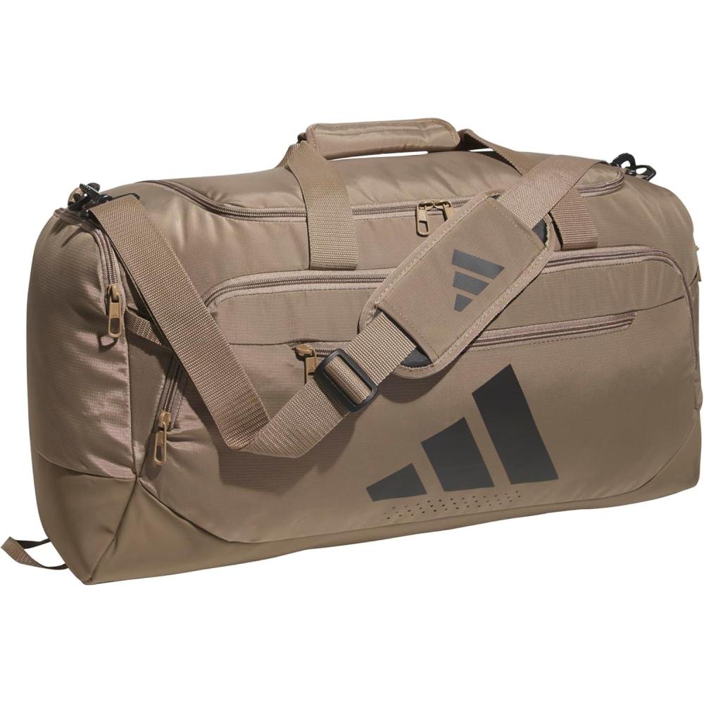 image:imageadidas Defender 5 Duffel Bag  Premium Duffle for Sports Gym amp TravelKhaki SixBlack