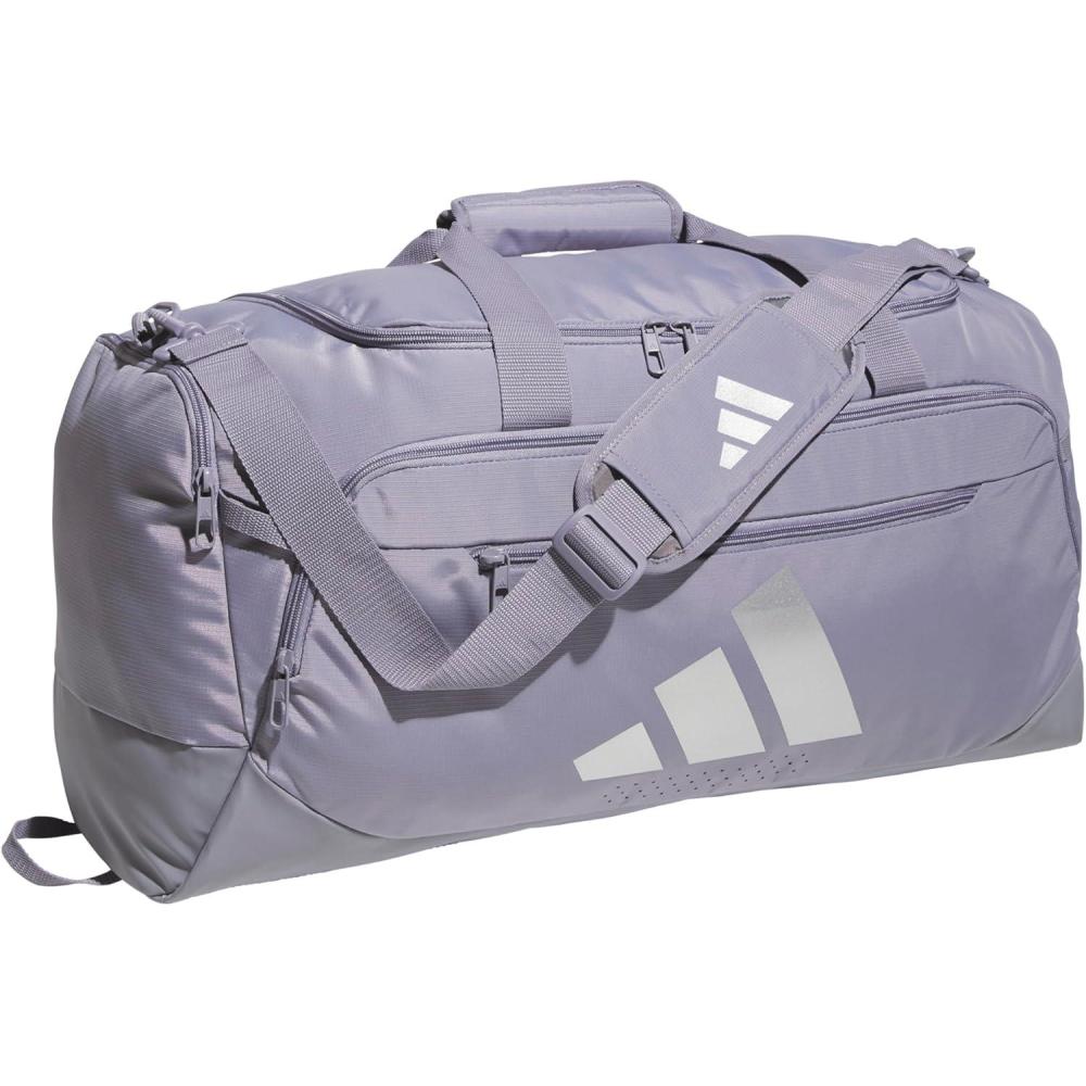 image:imageadidas Defender 5 Duffel Bag Premium Duffle for Sports Gym amp TravelSlate GreySilver Metallic