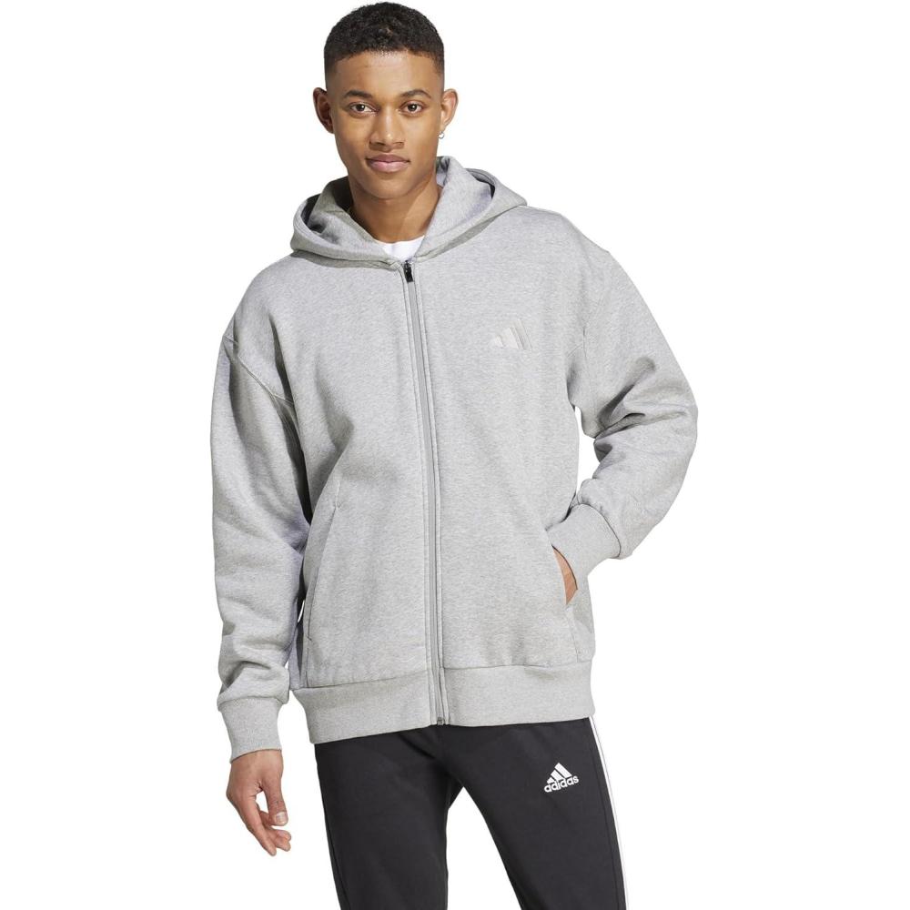 image:imageadidas Mens All Szn Fleece Full Zip HoodieMedium Grey Heather
