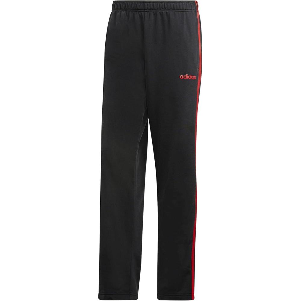image:imageadidas Mens Essentials 3Stripes Regular Tricot PantsBlackScarlet