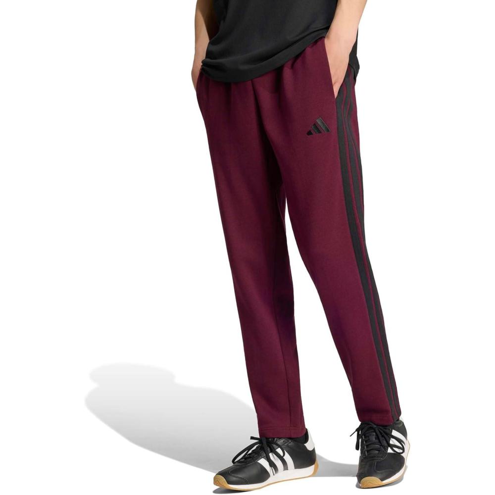 image:imageadidas Mens Essentials 3Stripes Regular Tricot PantsMaroonBlack