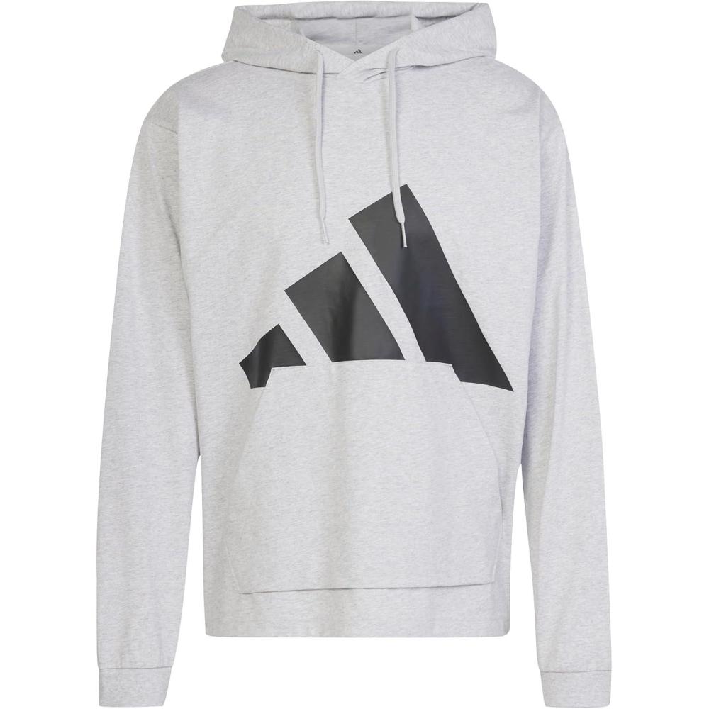 image:imageadidas Mens Essentials Big Logo Single Jersey HoodieLight Grey HeatherBlack