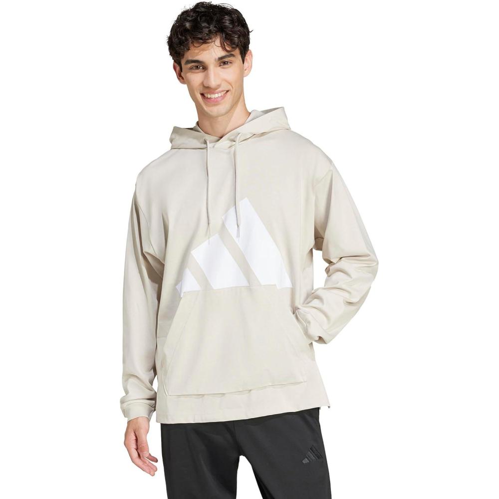 image:imageadidas Mens Essentials Big Logo Single Jersey HoodieWonder AluminaWhite