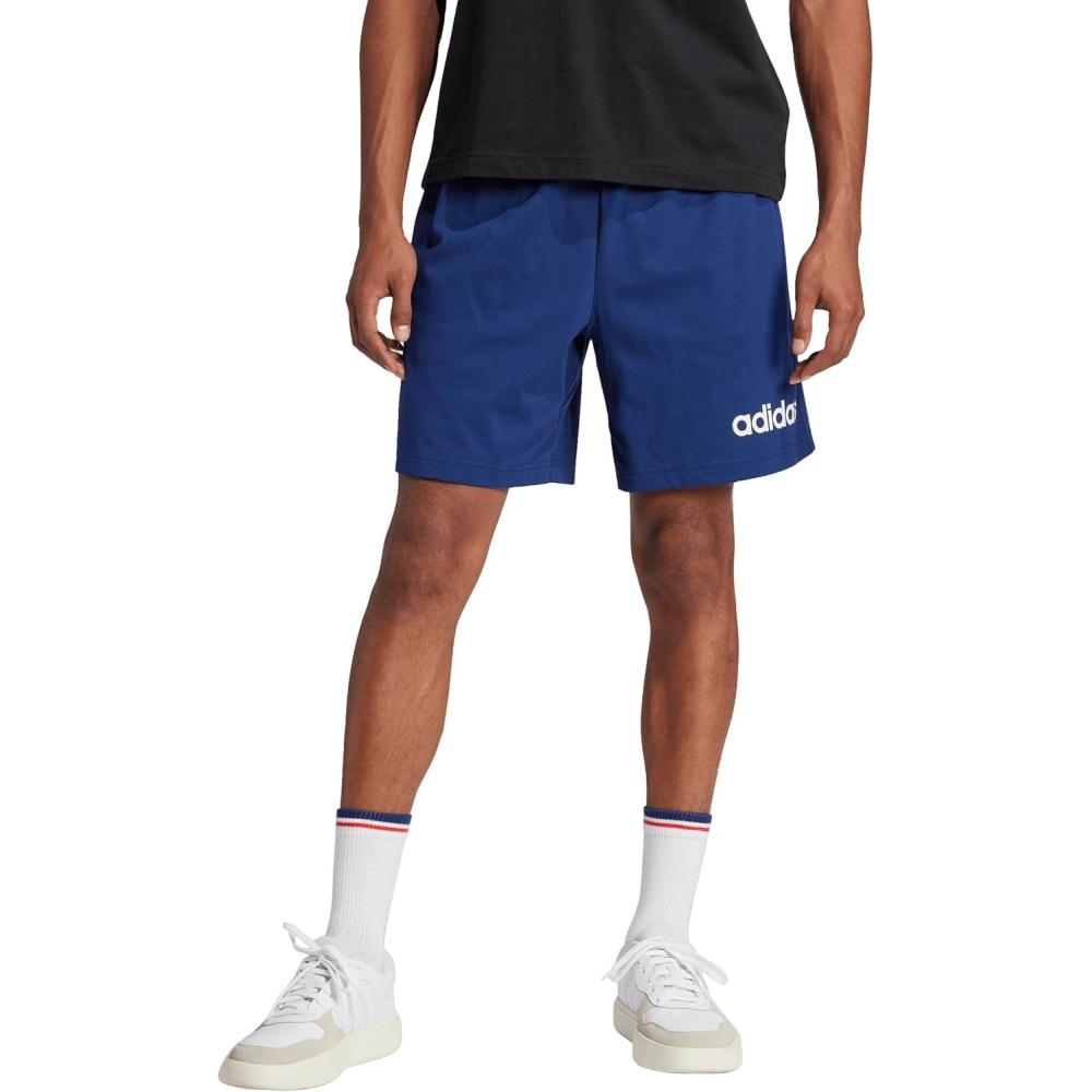 image:imageadidas Mens Essentials Linear Single Jersey 7inch ShortsDark BlueWhite