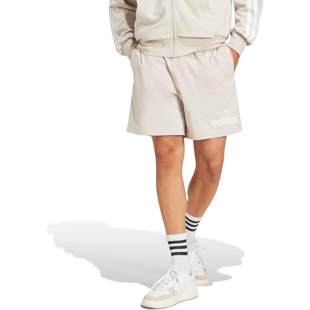 image:imageadidas Mens Essentials Linear Single Jersey 7inch ShortsWonder AluminaWhite