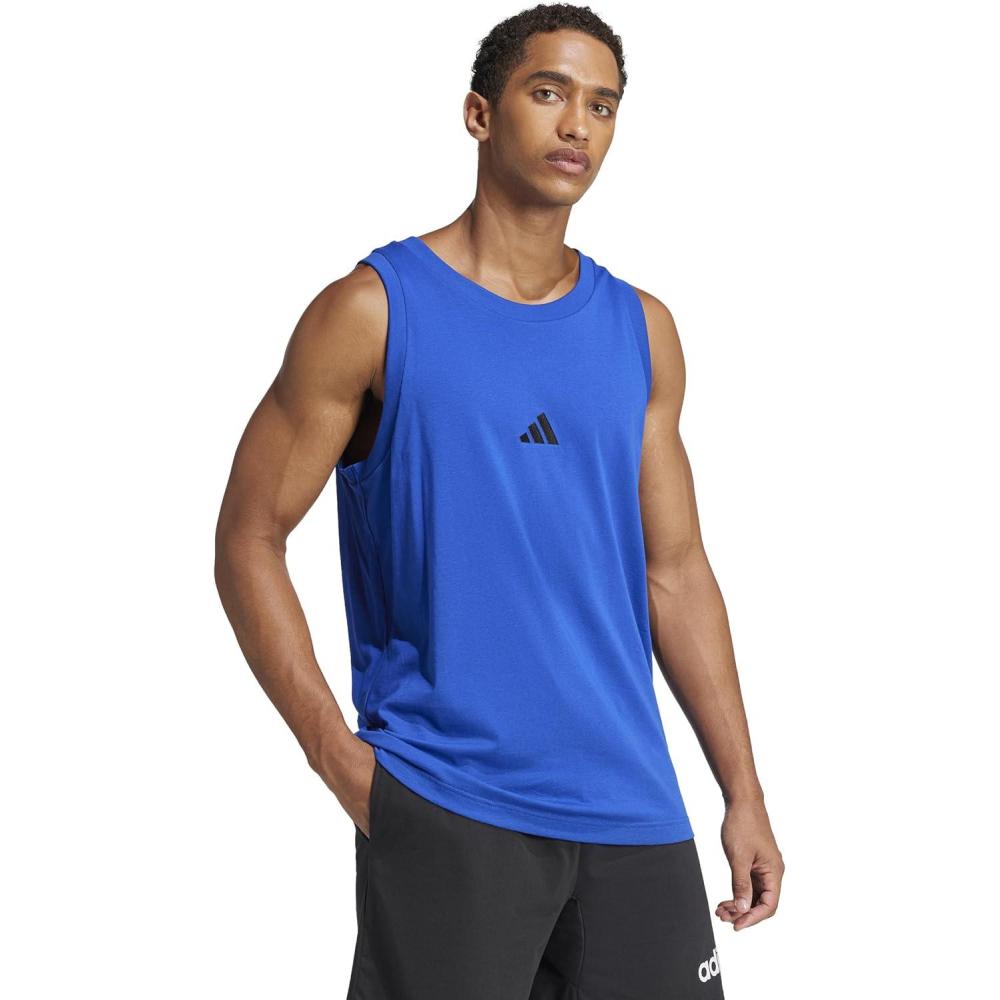 image:imageadidas Mens Essentials Small Logo Single Jersey Tank TopTeam Royal BlueBlack