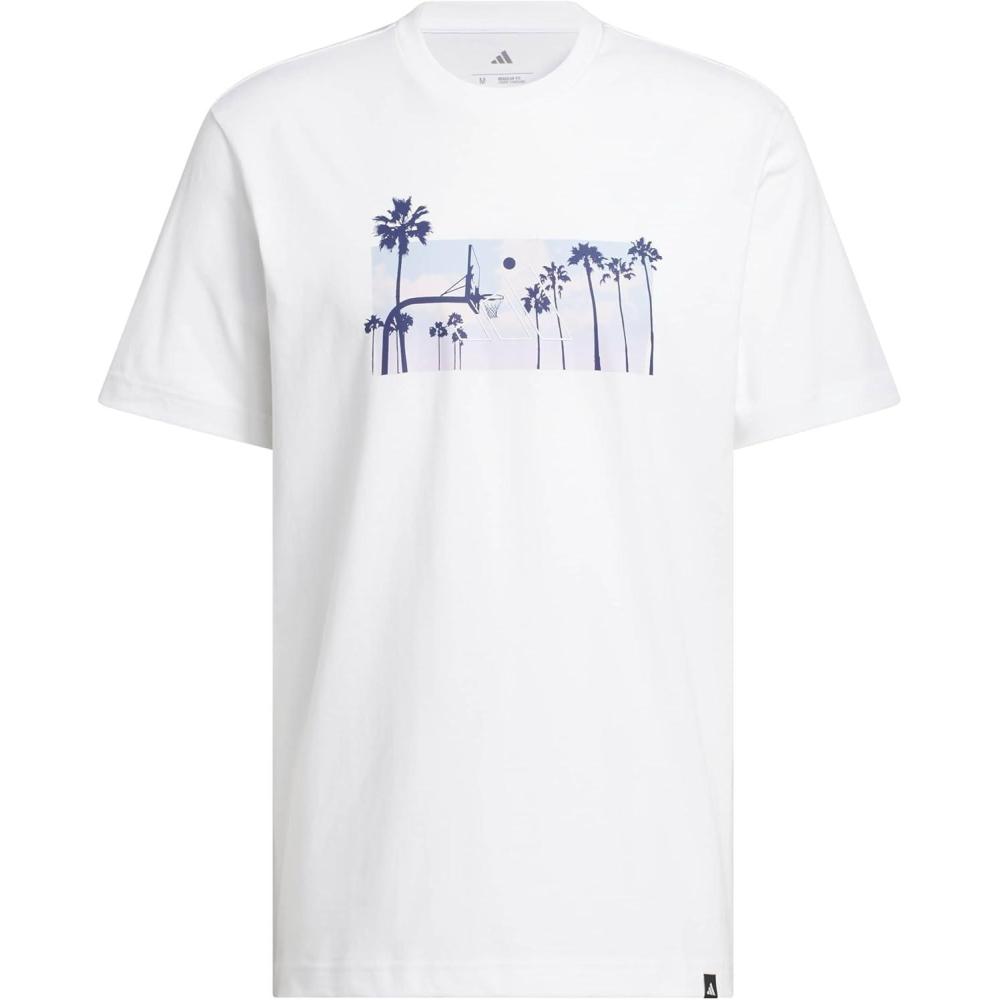 image:imageadidas Mens Summer Sunset Graphic TShirtWhite