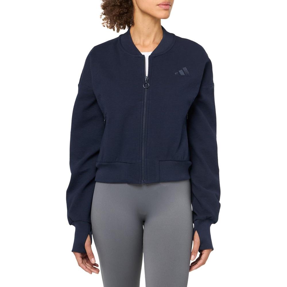 image:imageadidas Womens All Szn Ribbed Track JacketInk