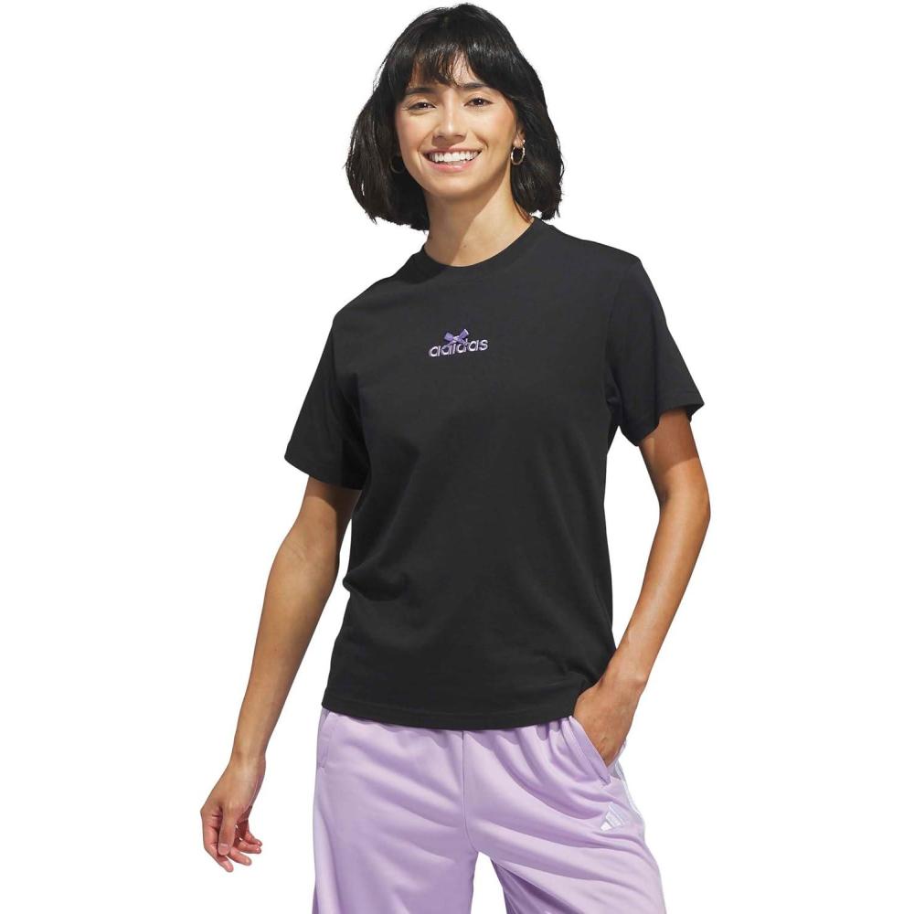 image:imageadidas Womens Bow on Linear Logo Graphic TShirtBlack