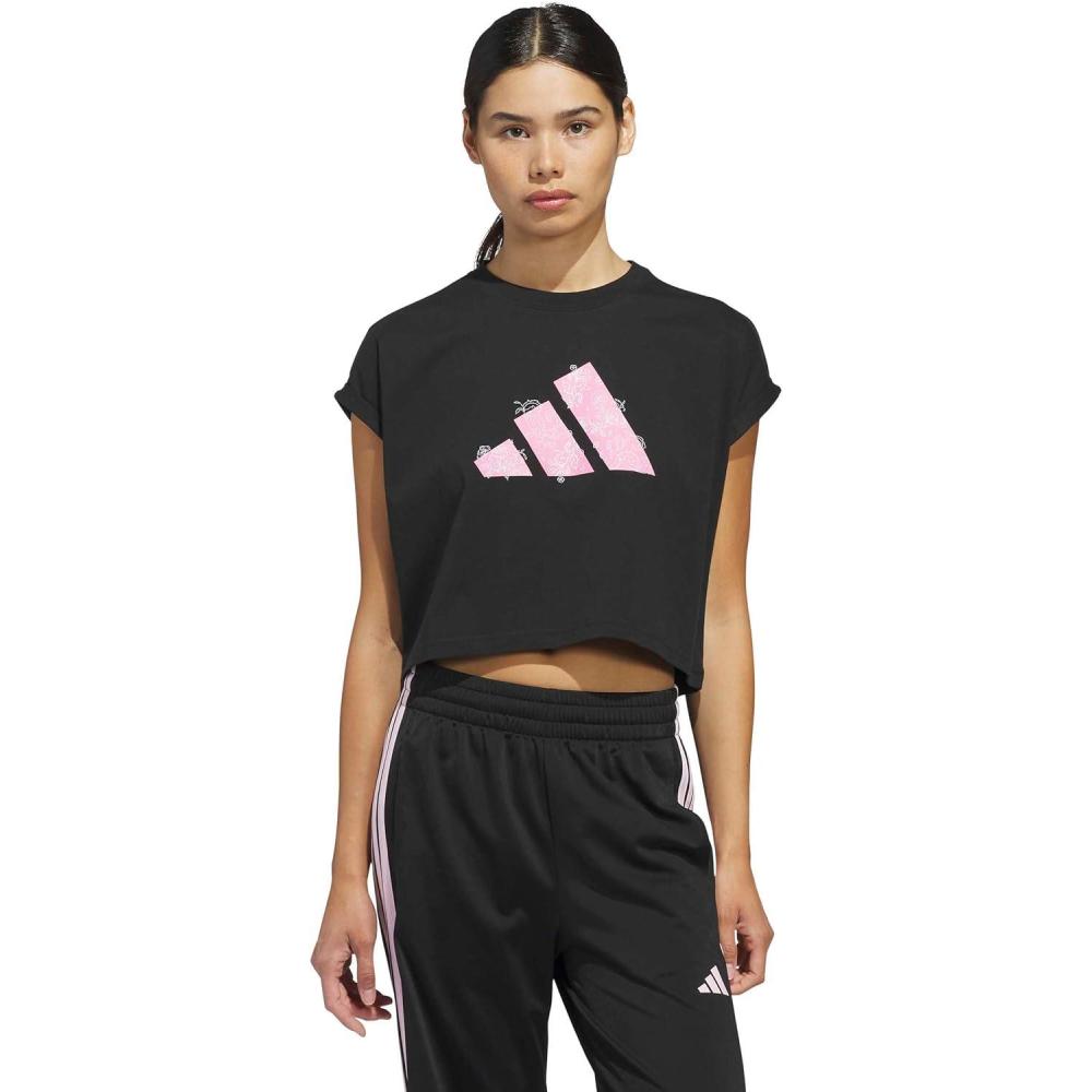 image:imageadidas Womens Western Florals Big Logo Graphic TShirtBlack