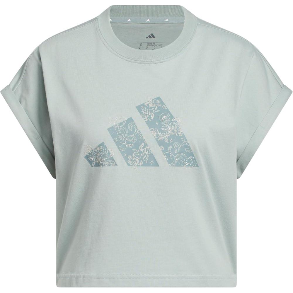 image:imageadidas Womens Western Florals Big Logo Graphic TShirtWonder Sage