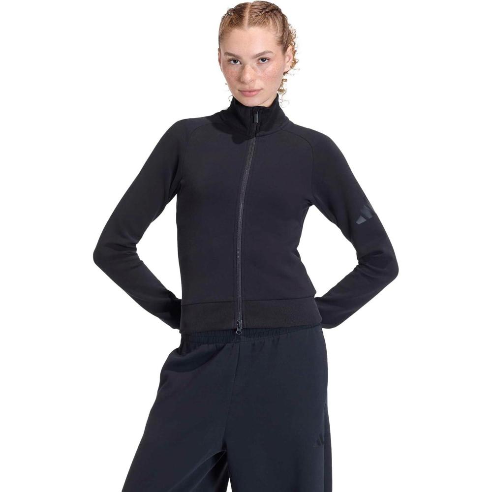 image:imageadidas womens All Szn Soft Lux Slim Track TopBlack
