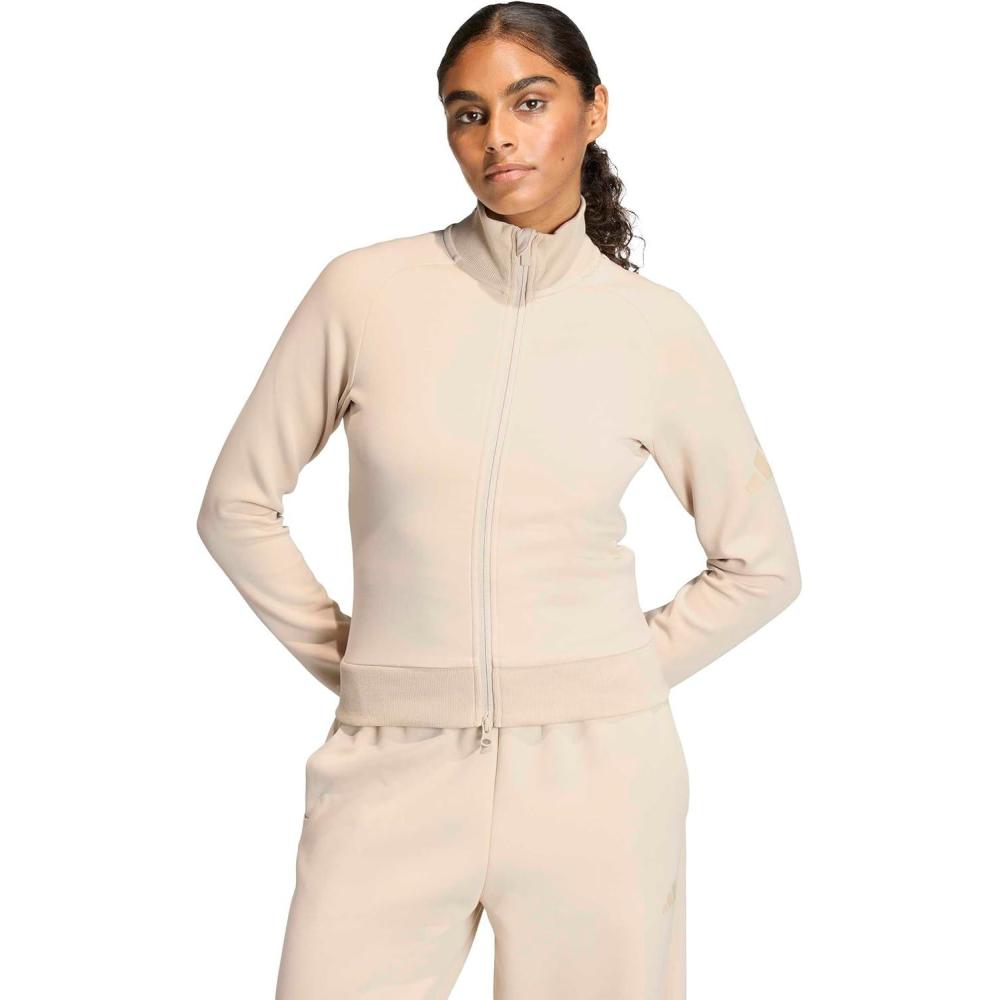image:imageadidas womens All Szn Soft Lux Slim Track TopCrystal Linen