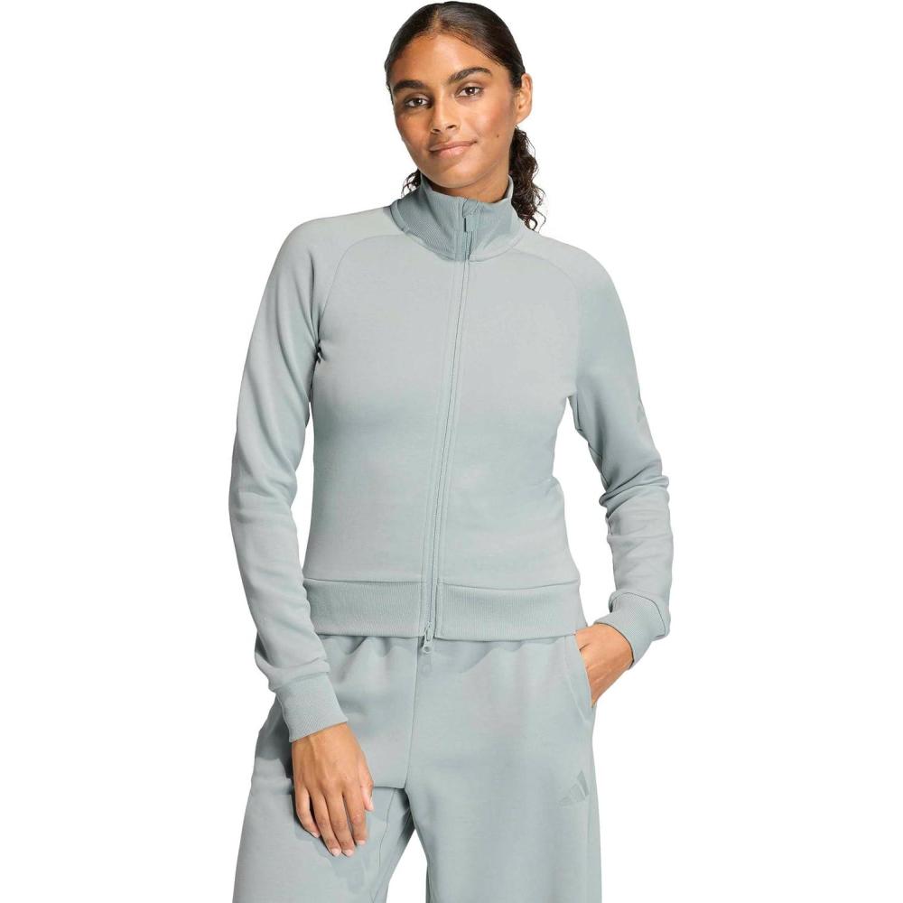 image:imageadidas womens All Szn Soft Lux Slim Track TopWonder Sage