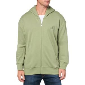 adidas Men’s All Szn Fleece Full Zip Hoodie(Tent Green)