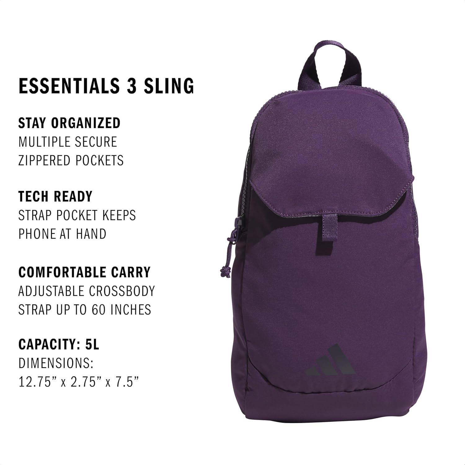 image:imageadidas Essentials Crossbody Athletic Sling Bag with Phone PocketAurora Plum PurpleAurora Black