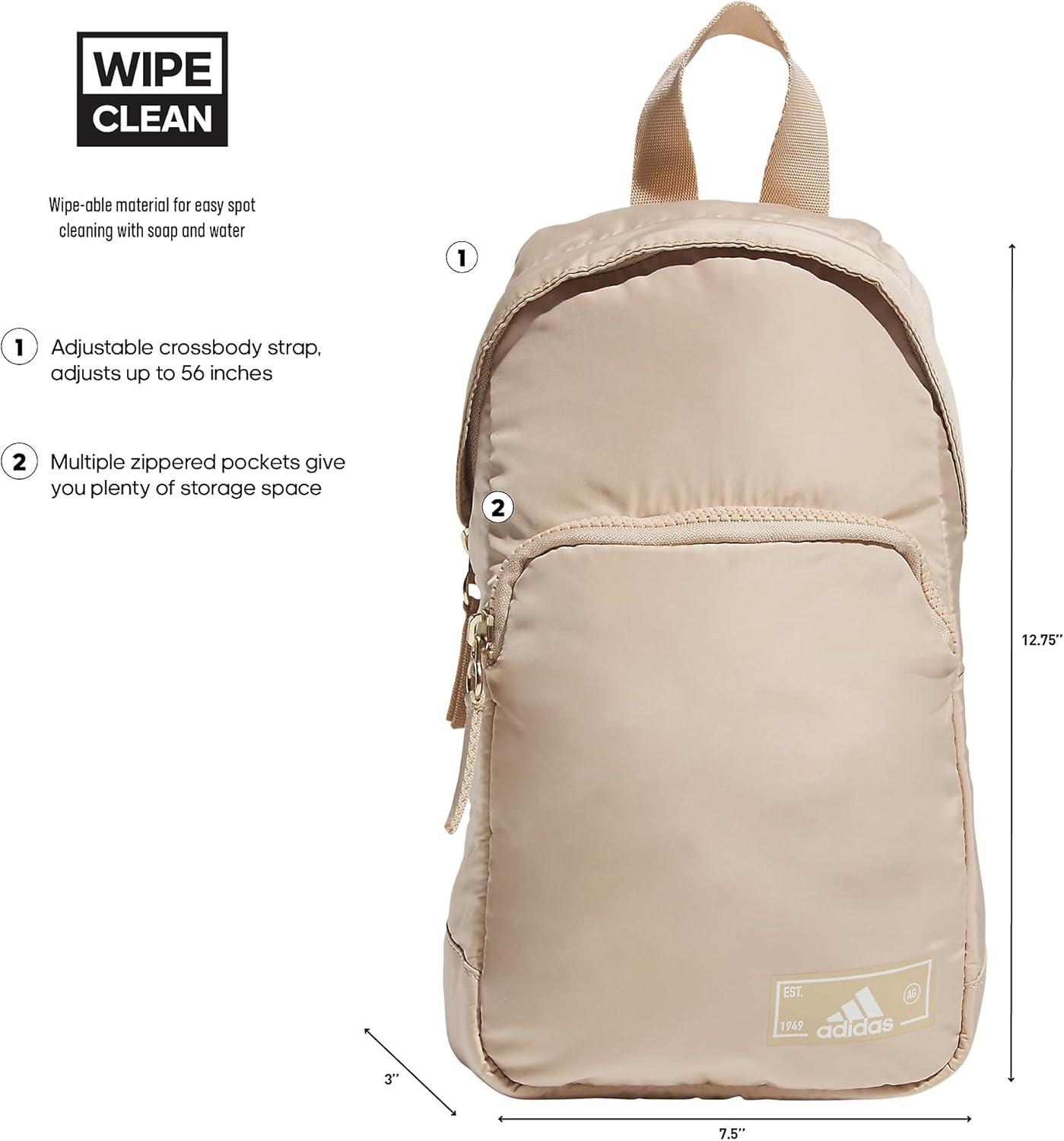 image:imageadidas Essentials Crossbody Athletic Sling Bag with Phone PocketMagic BeigeOff WhiteGilver20
