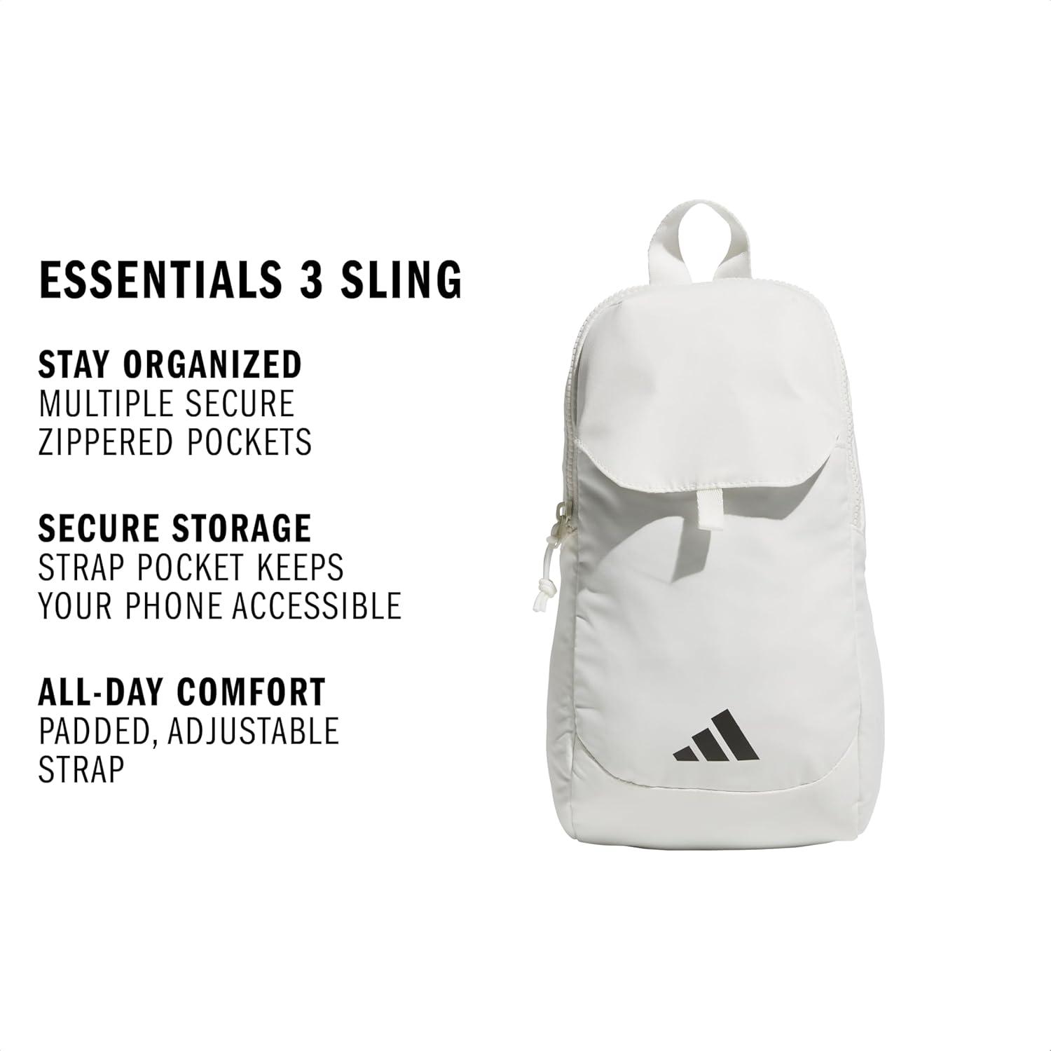 image:imageadidas Essentials Crossbody Athletic Sling Bag with Phone PocketOff WhiteBlack