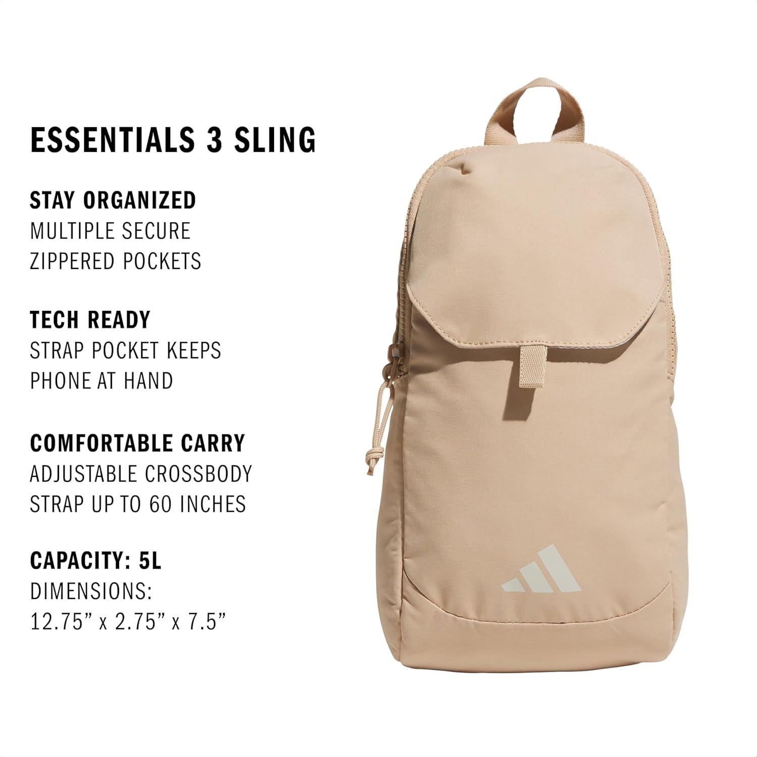 image:imageadidas Essentials Crossbody Athletic Sling Bag with Phone PocketWarm Sandstone BeigeWonder Alumina Grey