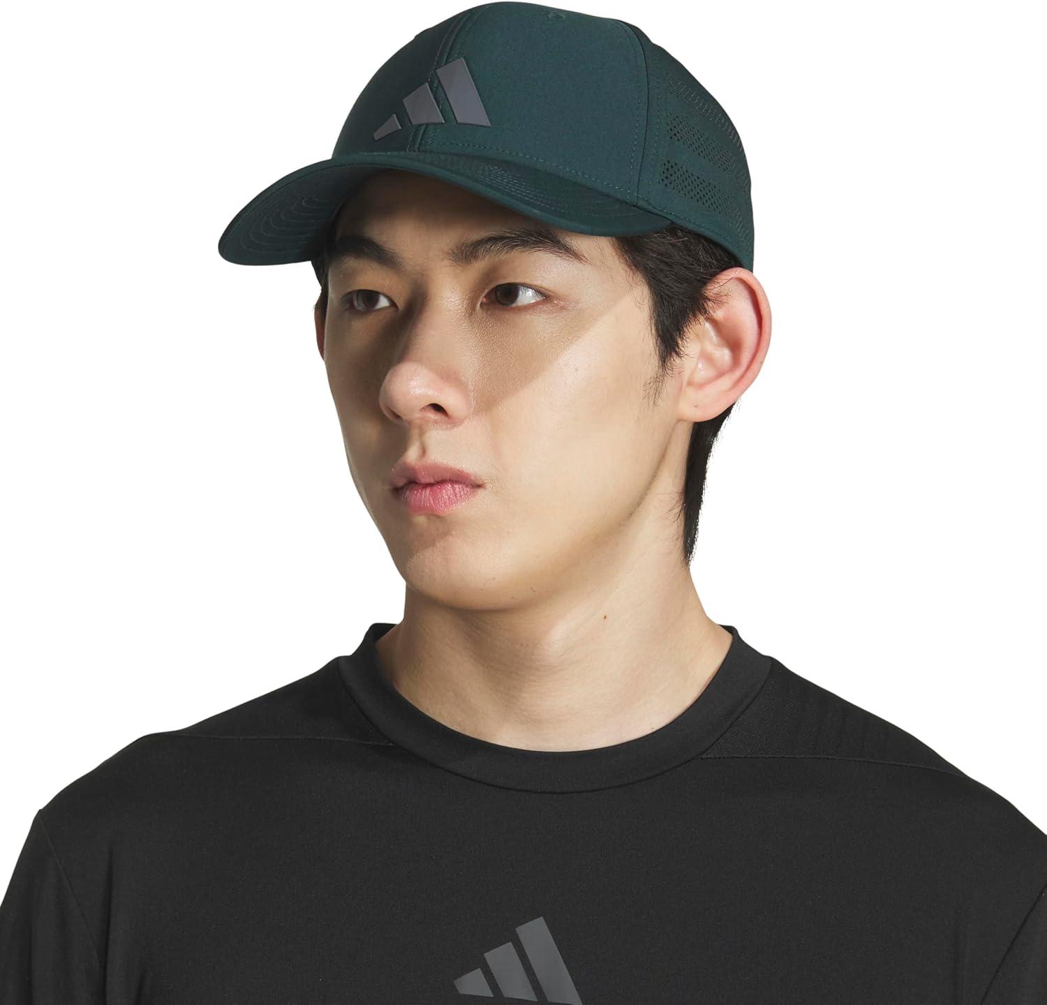 image:imageadidas Mens Gameday 5 Stretch Fit Hat Athletic Structured Baseball CapAurora Green IvyGrey Six4